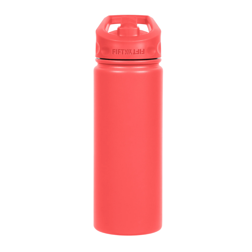 Botella 530ml Coral - Straw Color Lid