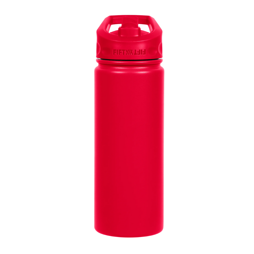 Botella 530ml Roja - Straw  Color Lid